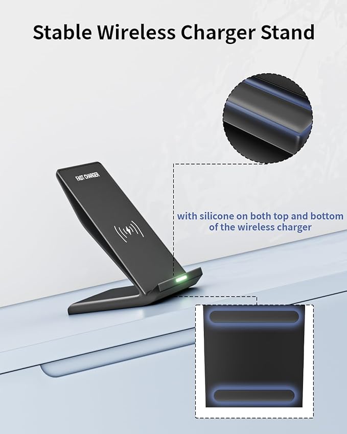 Wireless Charger Stand for Samsung,15W Max Wireless Charging Stand Desk Charging Station Android Desk Charger for Samsung S26/S25 Ultra/S24+/S23/S22/S21 FE,iPhone Air/17e/17 Pro Max/16 Pro/15/14/13/12