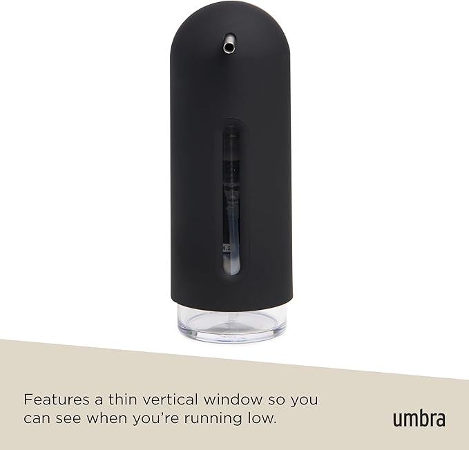 Umbra Penguin 12 oz (355 ml) Soap Pump, Kitchen Soap Dispenser, Also Works with Hand Sanitizer, Black