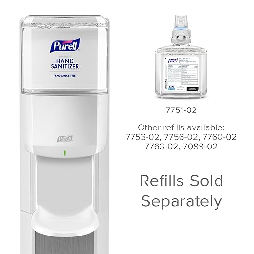 PURELL MESSENGER Floor Stand with ES8 Automatic Dispenser, White (Pack of 1) - 7308-DS-SLV