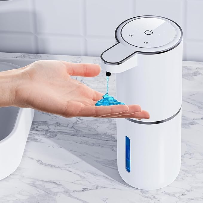 Automatic Soap Dispenser,P11-380ml, Wall Mount Touchless 4 Gear Adjustable Electric Soap Dispenser,USB Rechargeable with Infrared Motion Sensor for Bathroom,Kitchen,Office (White,Liquid)