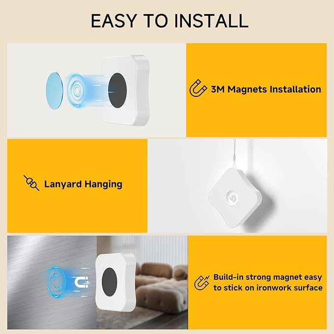 Rechargeable Motion Sensor Light Indoor Stair Lights Rechargeable Battery Night Light Stick On Magnetic Motion Lights for Stair, Step, Hallway, Closet, Cabinet, Bathroom, Cool White, 4 Pack