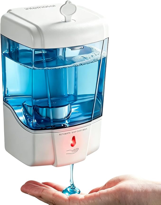 interhasa! Automatic Soap Dispenser Wall Mount 20oz Refillable Liquid Hand Sanitizer Dispenser Commercial Soap Dispenser for Bathroom Support Liquid Gel