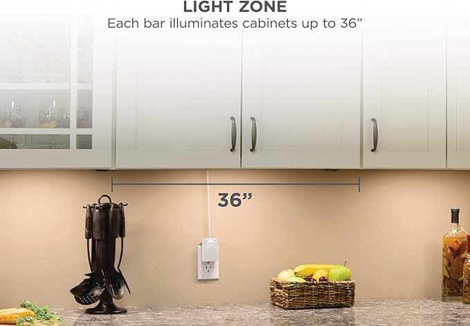 PureOptics LED Under Cabinet Lighting Kit, 3-Bars, 9 Inches Each, DIY Tool-Free Installation, Warm White, 2700K, 1080 Lumens, 15 Watts, Home Accent (LEDUC9-3WK)