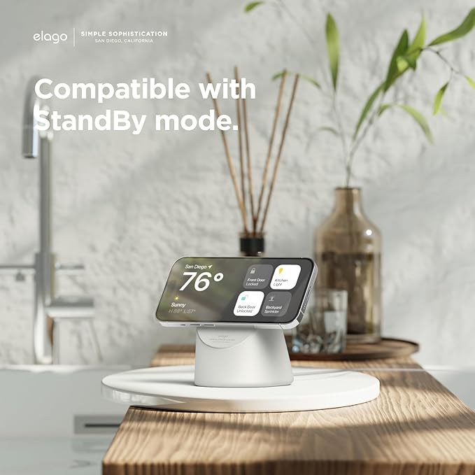 elago MS1 Charging Stand Compatible with MagSafe Charger - Premium Silicone Stand Compatible with iPhone 17/16/15/14/13/12 Series, for iOS Standby Mode [Jean Indigo][Charging Cable Not Included]