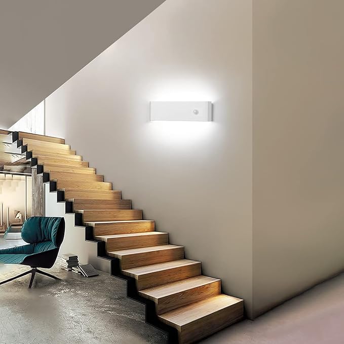 LED Hardwired Motion Sensor Light Indoor Wall Sconce, 12W Motion Sensor Wall Light Indoor Sconce Wall Aluminum Modern Wall Sconce for Living Room Hallway Stair Cool White(Not Battery Operated)