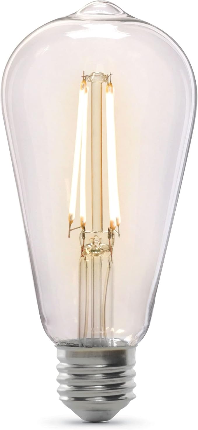 Feit Electric Motion Sensor, Non-Dimmable, Indoor/Outdoor LED Bulb with Exposed Filament, ST19 on E26 Base, High CRI, 60 Watts Equivalent, 2700K, Soft White - ST19CL927CA/MM/FILED