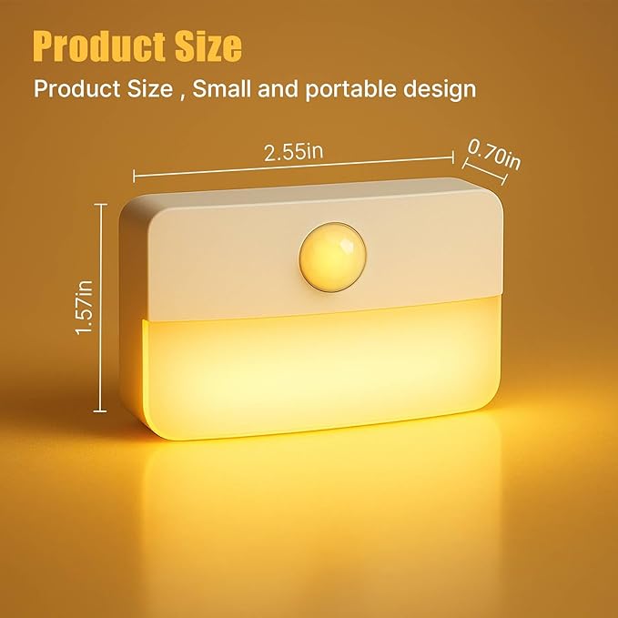 Guankai 16 Pack Motion Sensor Stair Light for Indoor, Battery Operated Closet Lights, Stick on Anywhere Hallway Lamp, Portable Led Night Lamps for Bedroom Under Cabinet Kitchen