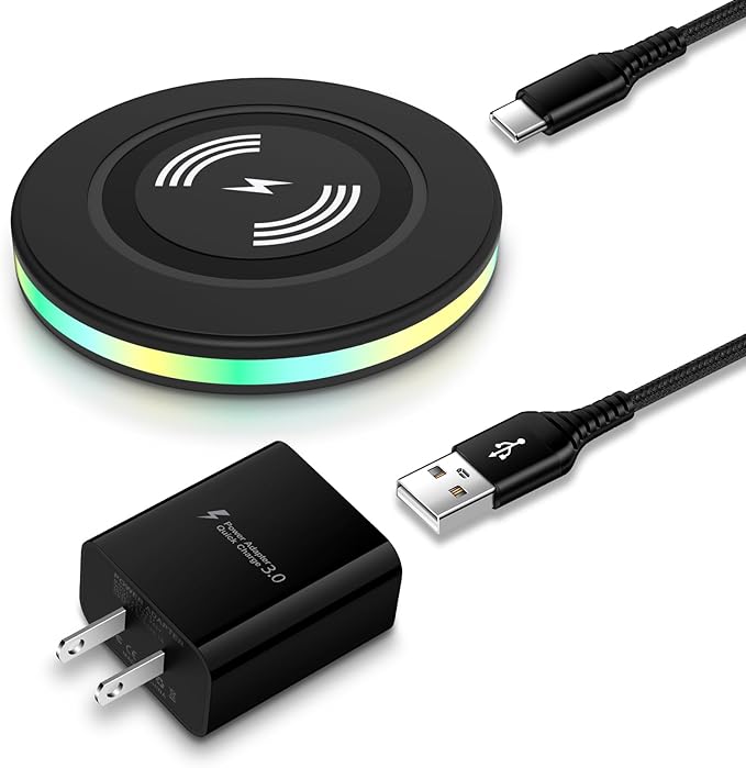 Android Wireless Charger Fast Charging Pad for Samsung Galaxy S26 Ultra S26+ S26 S25Edge S25 Ultra S25+ S25 S24 Ultra S24+ S24 S23 S22 S21 S20 Ultra FE, Samsung Wireless Charger Phone Charger Station