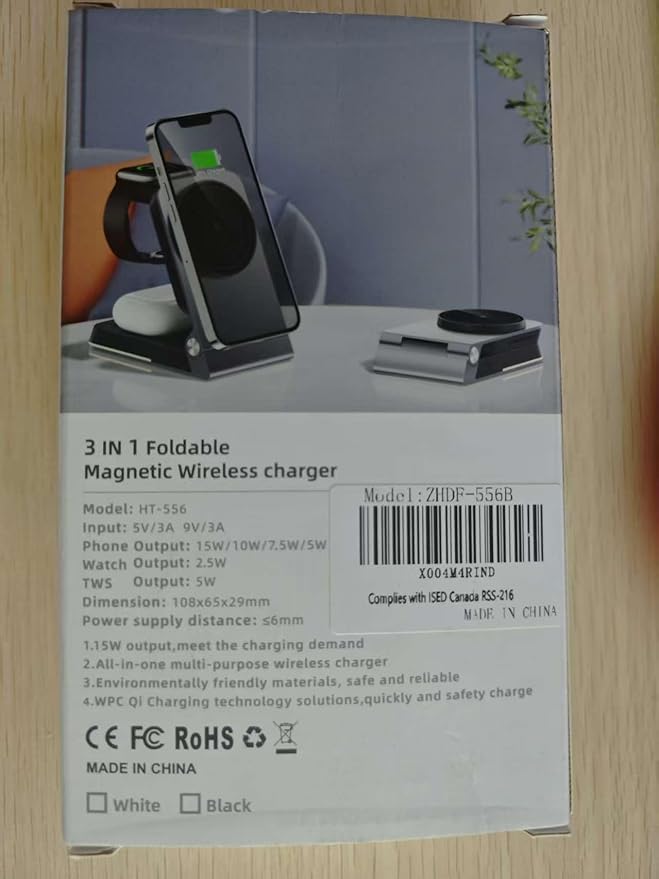 Foldable Wireless Charger 3 in 1 - Magnetic Wireless Charging Station for Apple Magsafe Charger Stand with Light,Aluminum Portable Travel Charger Dock for iPhone 17/16/15/14/13/12,Apple Watch,AirPods
