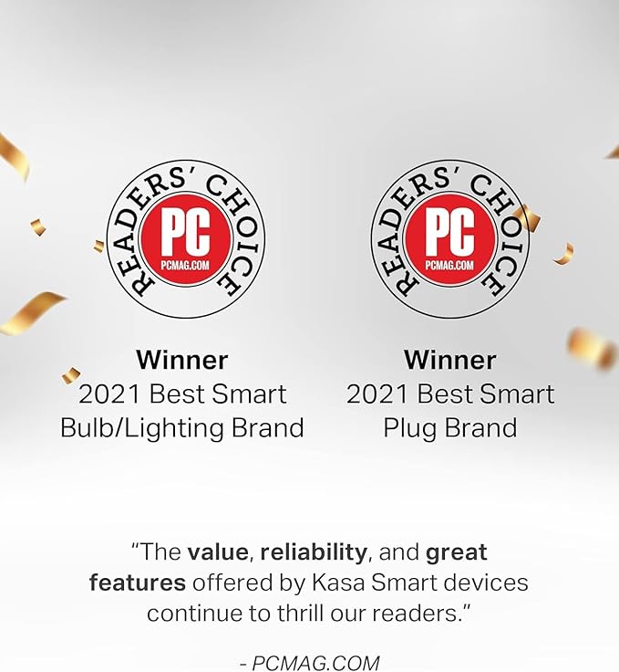 Kasa Smart Light Bulbs, Full Color Changing Dimmable Smart WiFi Bulbs Compatible with Alexa and Google Home, A19, 60 W 800 Lumens,2.4Ghz only, No Hub Required, 2-Pack (KL125P2), Multicolor