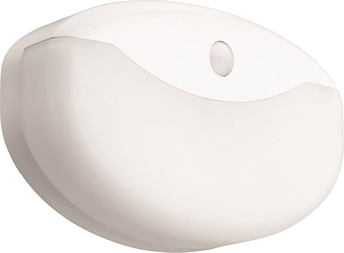 Lithonia Lighting 7 Inch Flush Mount LED Ceiling Light with Motion Sensor,120 Volts, 10 Watts, Wet Listed, 575 Lumens, White (FMMCL 840 PIR M4)