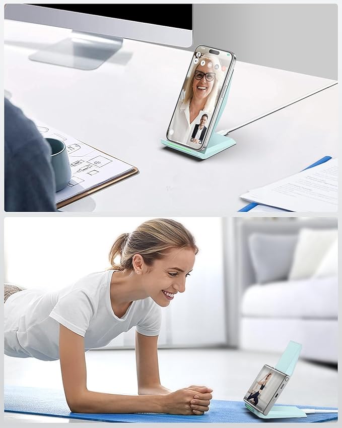 NANAMI Wireless Charger - Fast Wireless Charging Stand Desktop Charger Dock for iPhone 17/17 Air/16/15/14/13/12, 10W Phone Charging Stand for Samsung Galaxy S26/S25/S24/S23/S22/S21/S20/10/9