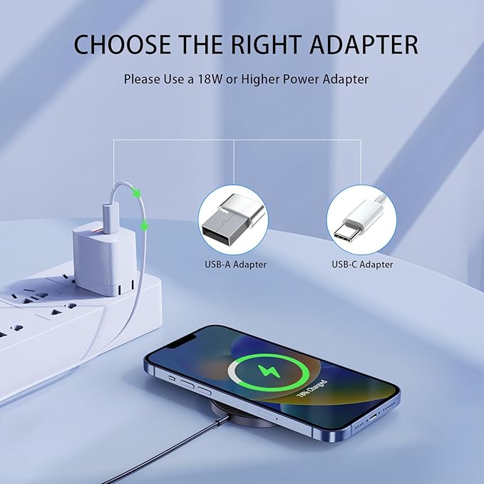 for MagSafe Charger 2 Pack, Magnetic Wireless Charging Pad for iPhone 17/17 Pro/17 Pro Max/Air/16 15 14 13 12 Pro Max Plus/AirPods 2 3 Pro, Strong Magnet, Aluminum Alloy, USB-C/A Port(Black)