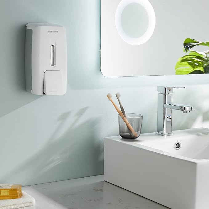 interhasa! Soap Dispenser Wall Mount Refillable 28oz Hand Sanitizer Dispenser Commercial Hand Soap Dispenser for Bathroom Support Liquid Gel Soap