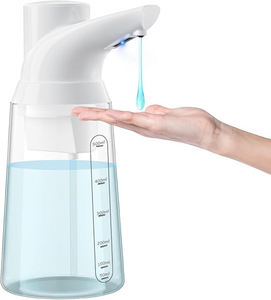 Adjustable Automatic Soap Dispenser Touchless, 4 Adjustable Levels，Battery Powered Operated Sensor Liquid Soap Pump，Touch-Free Hand Sanitizer Dispenser