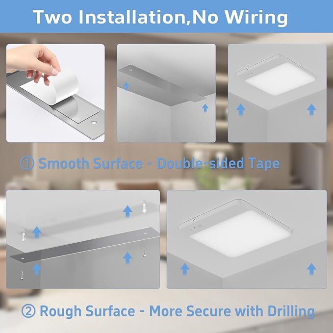 Rechargeable Motion Sensor Closet Light with Remote - Motion Sensor Ceiling Light, 400LM Magnetic Wireless Battery Operated Lights for Bathroom Shower Pantry Stairs Hallway Laundry Porch -2Pack