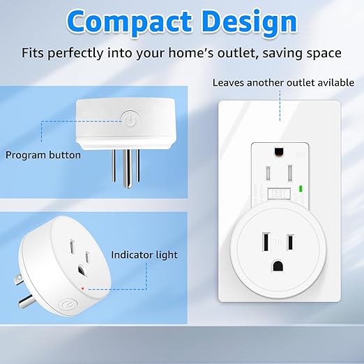 WiFi Smart Outlet Plug with Remote,GreenCycle 3 Electric Smart Plug with Remote,Compatible with Alexa and Google Home via Tuya,15A/1500W，Remote Control from Anywhere,TUV FCC List(2.4G)