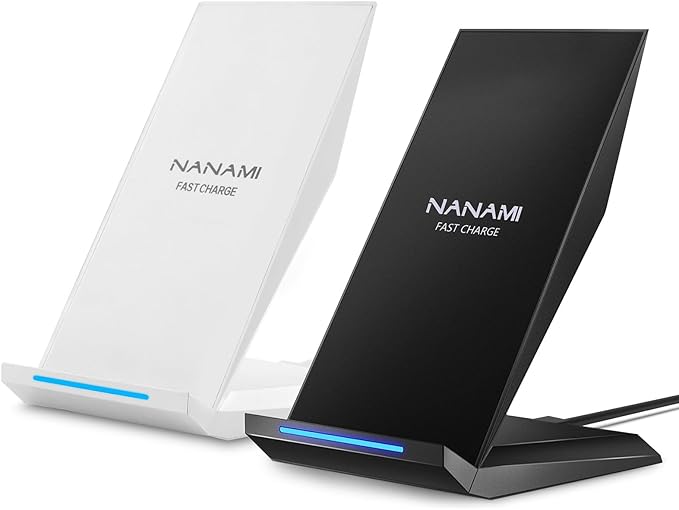 Fast Wireless Charger, [2 Pack] NANAMI Wireless Charging Stand for iPhone 17/17 Air/17 Pro/17 Pro Max/16/15/14/13/12, 10W for Samsung Galaxy S26/S26+/S25/S25+/S25 Ultra/S24/S23/S22, Pixel 6/5/4XL