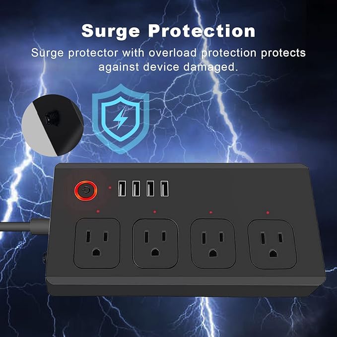 XENON Smart Plug Power Strip，Surge Protector with 4 Individually Controlled Smart Outlets, Voice Control,4 USBs (incl. 20W USB-C), Compatible with Alexa and Google Home,5Ft Extension Cord