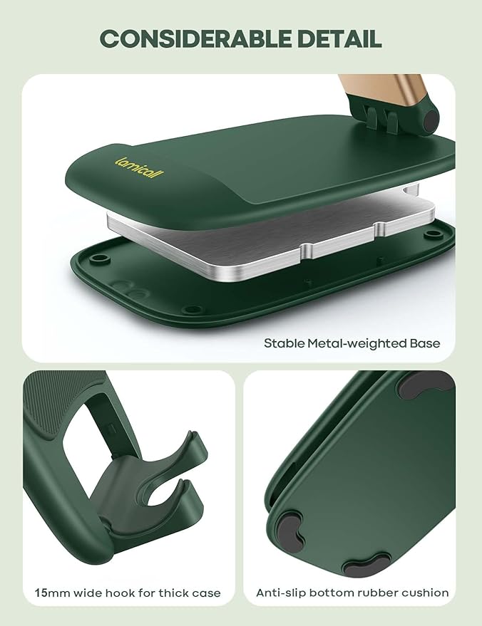 Lamicall Cell Phone Holder, Desk Accessories - Green iPhone Cellphone Stand, Office Desktop Accessories, Office Must Have, Gifts for Desk Decor, Telephone Stand