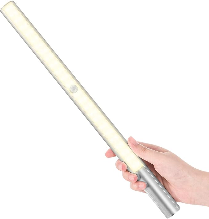 Alivation 2025 Upgraded LED Under Cabinet Lighting with Motion Sensor & 4500mAh Rechargeable Battery, Wireless Stick-On Lights for Kitchen Counter/Closet/Stairs/Office, 3 Modes Adjustable Brightness