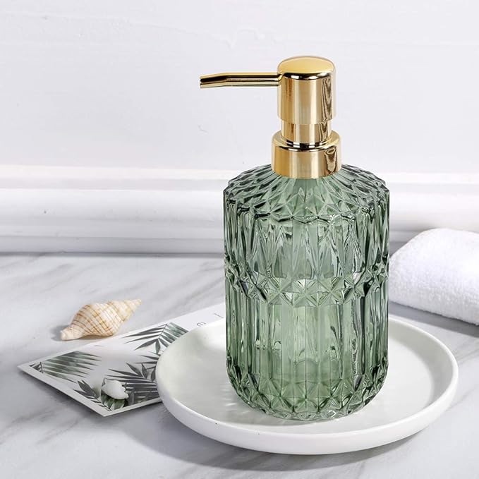 YunNasi Soap Dispenser with Pump, Refillable Liquid Hand Soap Dish Soap Dispensers for Bathroom Counter, Kitchen Sink (Green)
