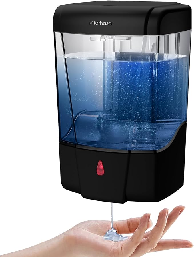 interhasa! Automatic Soap Dispenser Wall Mount 20oz Refillable Liquid Hand Sanitizer Dispenser Commercial Soap Dispenser for Bathroom Support Liquid Gel