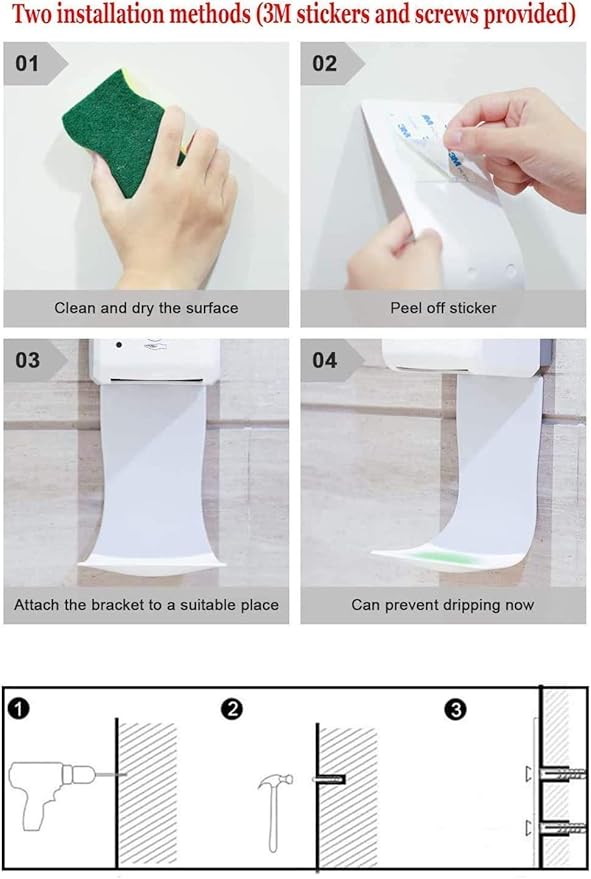 Drip Tray for Wall Mounted Soap Dispenser, Prevent Dripping and Spraying, Dispenser Stand, White