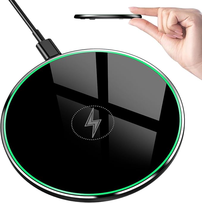 Wireless Charger, Wireless Charging Pad for iPhone 17/16/15/14/13/12/11 Pro/Pro Max/XS Max/XR/SE, Wireless Charging Mat Station for Samsung Galaxy S25/S22/S21S20/S10/S9/Note10/9, AirPods 2/Pro