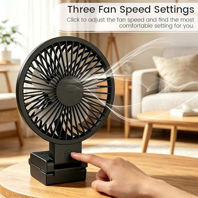 HomeBeyond Clip on Fan for Desk, Desk Fan for Monitor with 60 Tilt, USB Powered Quiet Personal Fan with Stepless Speed Control, Hanging Fan for Office, Gaming, Study