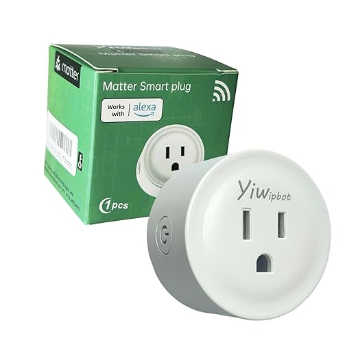 Matter Smart Plug 10A, Smart Wi-Fi Outlet Compatible with Alexa, Apple Homekit, Google Home, SmartThings, Home Assistant, No Hub Required, ETL & FCC & RoHS Certified, 2.4G WiFi Only, 1-Pack