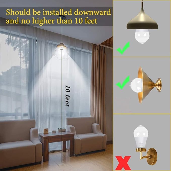 Aukora Motion Sensor Light Bulbs 4-Pack, 12W (100-Watt Equivalent) E26 Motion Activated Dusk to Dawn Security Light Bulb Outdoor/Indoor for Front Door Porch Garage Basement Hallway Closet(Warm White)