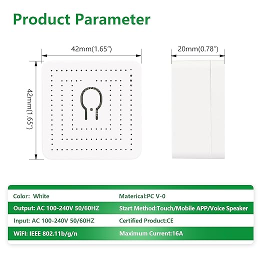 Wengart Matter Smart Relay WiFi Switch,16A Mini Universal Module for Smart Home, Works with Apple Home,Alexa & Google Home via Matter,eWelink App 2.4GHz,Retrofit in-Wall Switch,No Hub Required