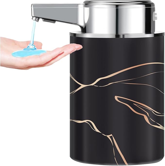 Automatic Soap Dispenser,soap Dispenser Dish soap Dispenser Hand Bathroom Touchless with Infrared Sensor （Marble Black）
