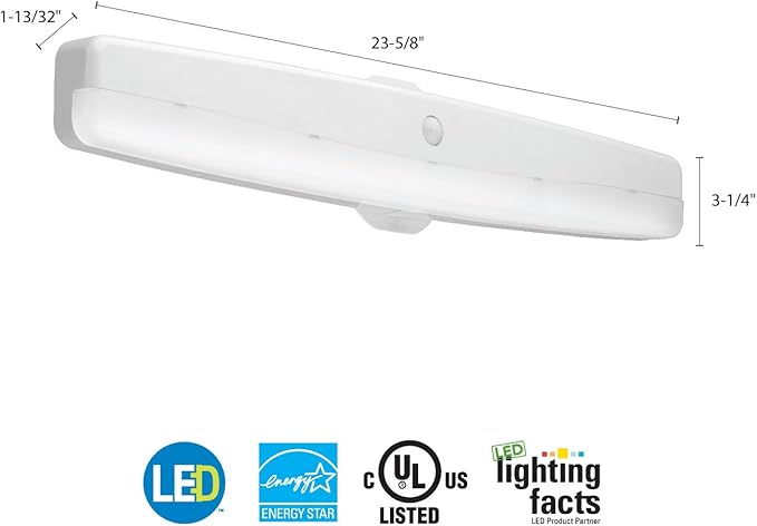 Lithonia Lighting FMMCL 24 840 PIR M4 Adjustable 24-Inch LED Flush Mount Closet Light with Motion Sensor, 1225 Lumens, 120 Volts, 17 Watts, Damp Listed, White
