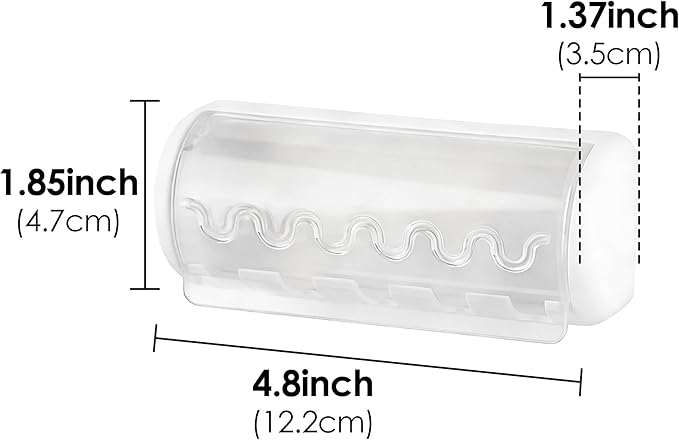 1 PCS Self Adhesive Toothbrush Holder with Cover for Bathroom, 5-Slot Wall Mounted Toothbrush Organizer Rack for Shower, Dorm, Cabinet (White)