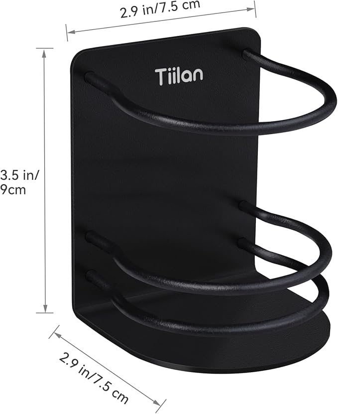 Toothbrush Holder Wall Mounted, Bathroom Storage Stand for Razor, Toothpaste - Self Adhesive, Stainless Steel, Black