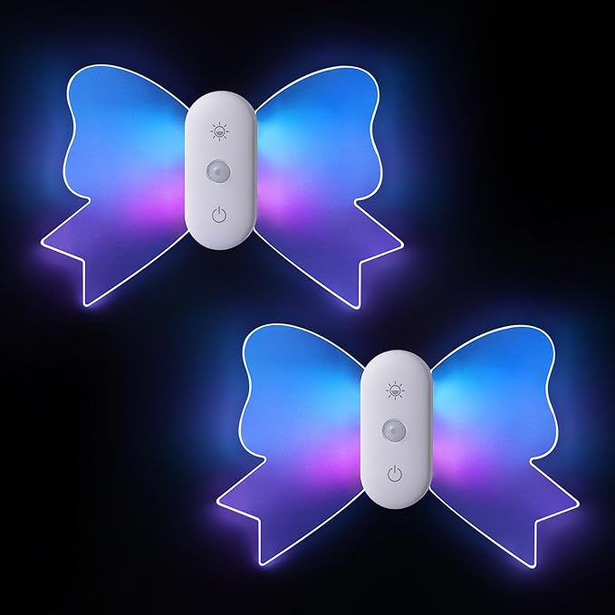 LOFTEK Motion Sensor Wall Light, Rechargeable Color-Changing Sconce with Butterfly Wing Design, Dimmable Brightness, 1800mAh Battery, Perfect for Hallway, Stairs, Bedroom, Bathroom [2 Pack]
