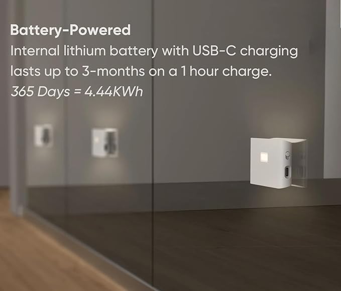Wyze Lifestyle Rechargeable LED Night Lights with Motion & Dusk-to-Dawn Sensors - Soft White Stair Lights for Bathroom, Hallway, Bedroom - Magnetic Mount, Expandable Link System - 3 Pack