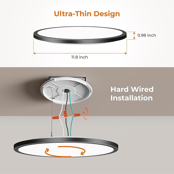 Matane Motion Sensor LED Ceiling Light with Remote, 12 Inch Wired Flush Mount Light 3000K 4000K 5000K, 2400LM Dimmable Motion Sensor Light Indoor for Closet Hallway Laundry Stairs Black New Version