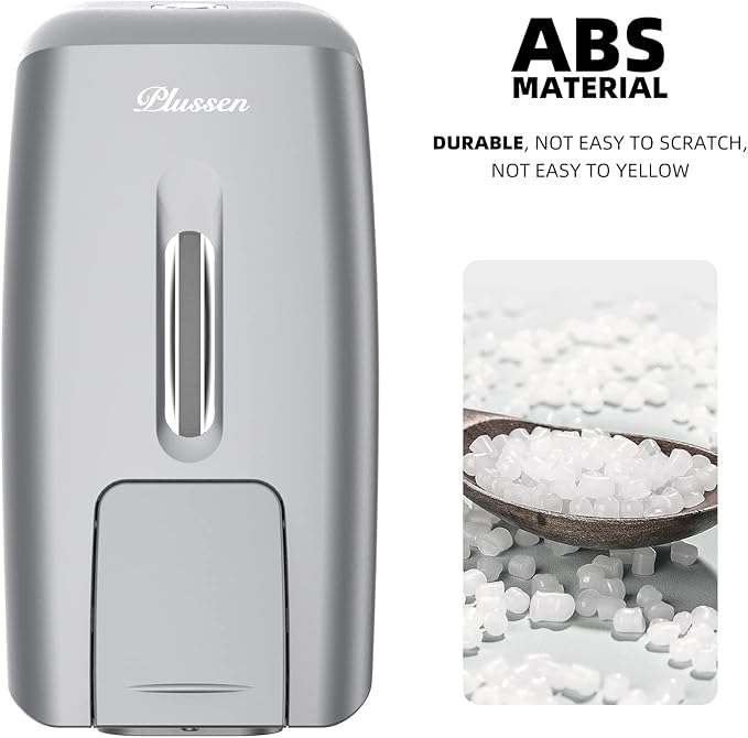 Commercial Wall Mount Soap Dispenser, Refillable ABS Plastic Manual Liquid Hand Soap Sanitizer Dispenser, 27oz (800ml) Large Capacity for Restaurant Office Public Restroom