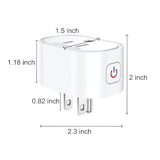 Smart Plug, ,WiFi Smart Plugs Compatible with Alexa and Google Home,Smart WiFi Outlet with Remote Control and Timer Function,2.4GHz Wi-Fi Only,No Hub Required, White