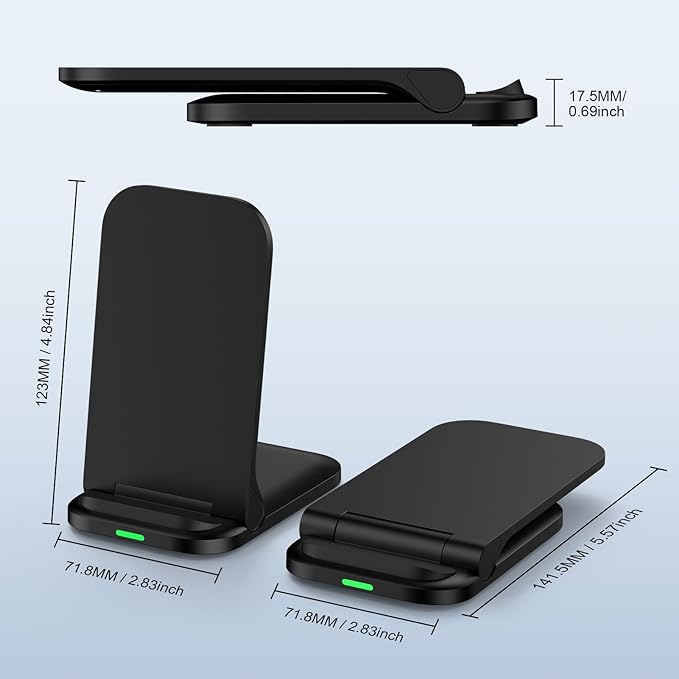 Foldable Wireless Charger Samsung Wireless Charging Station for Galaxy S26 S25 Edge S25 Ultra Plus S24 S23 S22 S21 S20 S10,15W Android Dock Charger Phone Charging Stand for Google Pixel 10 9 8