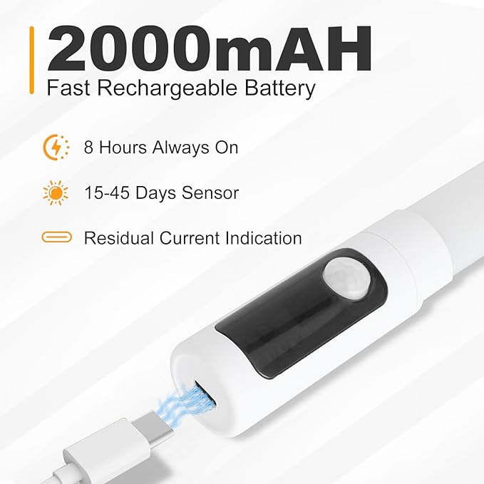15.2inch Under Cabinet Lighting,2 Pack Sensor Light Indoor with Battery Level Display Function,Closet Light can be Disassembled for Handheld use,Wireless Under Counter Lights fo Bedroom, Kitchen