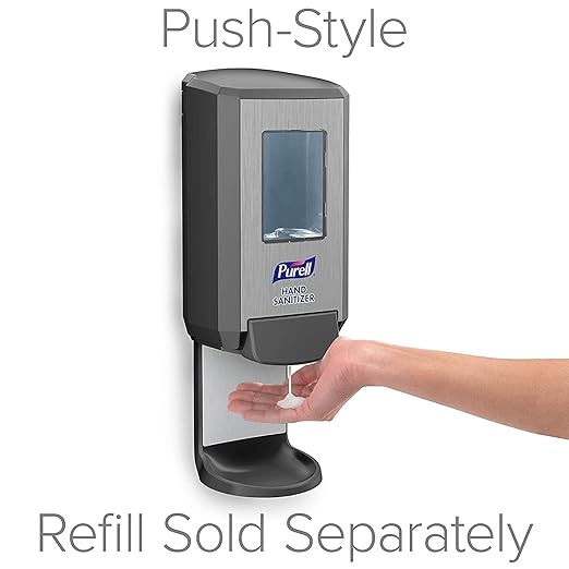 PURELL CS4 Push-Style Hand Sanitizer Dispenser, Graphite, for 1200 mL CS4 Hand Sanitizer Refills (Pack of 1) - 5124-01