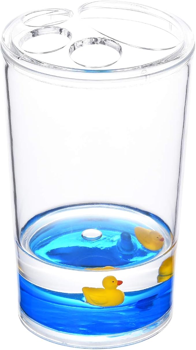 Locco Decor 5 Piece Acrylic Liquid 3D Floating Motion Bathroom Vanity Accessory Set Duck