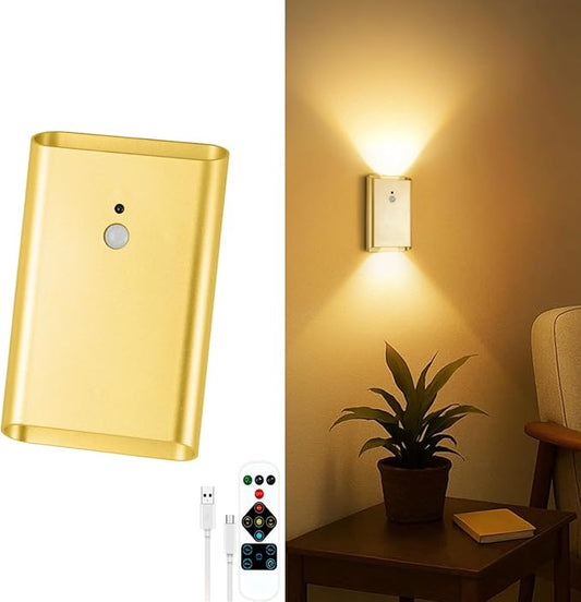 1 Pack Battery Operated Wall Sconce Light: 5000mAh Rechargeable Motion Sensor Night Light 3 Colors Wireless Sconce Magnetic Motion Sensor Stair Light Indoor LED Wall Light for Bedroom Hallway Closet