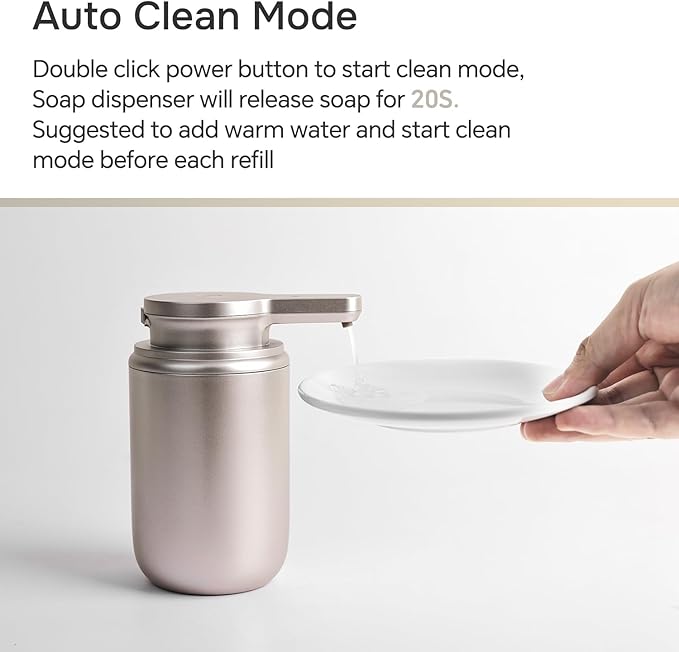 LAOPAO Automatic Liquid Soap Dispenser, Touchless Hand Soap Dispenser for Bathroom Kitchen ABS Rechargeable Soap Pump 10oz, Xmas Gift, Light Silver Plastic
