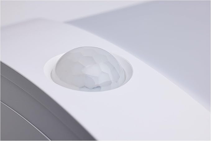 Satco 65-1214 2FT LED Ceiling Wrap Light with Motion Sensor, 20W, CCT Selectable 2700K–5000K, 1650 Lumens, 120-277V, White Steel Housing, Non-Dimmable, Damp Rated