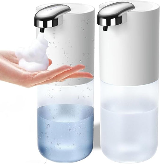 2Pack Automatic Foaming Soap Dispenser, Touchless Soap Dispenser Wall Mount 4 Level Adjustable Sensor Electric Soap Hand Dispenser,USB C Rechargeable Dish Dispenser for Bathroom
